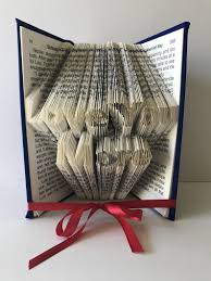 Love You More Book Sculpture Folded Book Pages Into Words Etsy Personalized Book Gift Folded Book Art Paper Anniversary