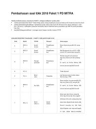 Posts about soal pd mitra written by abdul rahman, s.pd. Pembahasan Soal Ukk 2018 Paket 1 Pd Mitra