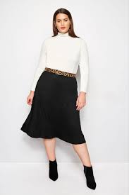 Black A Line Midi Skirt Uk Black Panel Midi Skirt Plus Size 16 To 36 Plus Size Business Attire Trendy Skirts Fashion