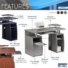 The durable metal legs make its structure sturdier as a workstation. Techni Mobili Complete Computer Workstation Desk With Storage