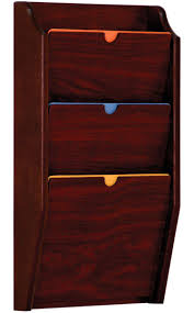 3 Tiered File Holder For Wall Mount 3 Pockets Meets Hipaa Standards Mahogany