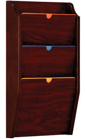 3 tiered file holder for wall mount 3 pockets meets hipaa standards mahogany