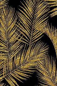 Gold Glitter Palm Leaves By Mirabelleprint Bold Palm Leaf Silhouettes On A Black B Gold And Black Background Black And Gold Aesthetic Gold Glitter Background