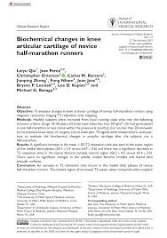 The university of cincinnati college of medicine, located in the heart of the city just east of the university's uptown campus, has a distinguished reputation for the college of medicine is committed to providing a curriculum that offers diverse learning opportunities. Pdf Biochemical Changes In Knee Articular Cartilage Of Novice Half Marathon Runners
