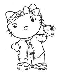 Gangster Hello Kitty Coloring Pages In 2020 Hello Kitty Colouring Pages Kitty Coloring Hello Kitty Coloring