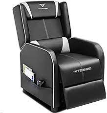 amazon com vitesse gaming recliner chair racing style single ergonomic lounge sofa modern pu leather reclining home theater seating recliner chair modern sofa