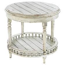 Emma 2 Shelf Side Table Antiqued White With Images Living Room Side Table Side Table White Painted Furniture