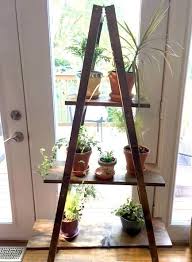Make A Ladder Plant Stand Easy Diy Only 20 For Lumber My Bright Ideas Diy Plant Stand Plant Stand Indoor Wood Plant Stand