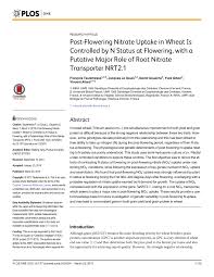 La perte de points s'applique sur un capital initial de 12 points pour un permis définitif et de 6, 8, 9 ou 10 points pour les jeunes conducteurs en permis. Pdf Post Flowering Nitrate Uptake In Wheat Is Controlled By N Status At Flowering With A Putative Major Role Of Root Nitrate Transporter Nrt2 1