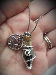 Spell Jar Witch Black Salt Spell Protection Jar Necklace Wire Wrapped Protection Jewelry Wicca Witch Jewelry Hoodoo Witch Jewelry Wicca Jewelry Jewelry