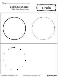 Basic Shapes For Kids Black And White Learning Shapes Color Trace Connect And Draw A Circle Learning Shapes Teaching Shapes Shapes Preschool