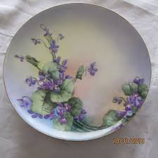 Antique Limoges Haviland France Handpainted Violets Artist Signed China Painting Porcelain Painting Porcelain Art