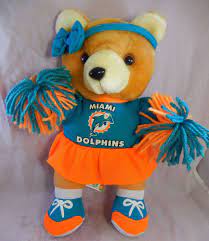 Nfl 1998 Good Stuff Bear Miami Dolphins Football Cheerleader Plush Stuffed 11 Miamidolphins Dolphins Football Miami Dolphins Football Miami Dolphins Logo