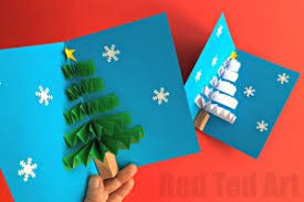 The simple box the simple box pop up, cut symmetrically on the fold of the card, is one of the easiest pop up mechanisms to create. Easy Pop Up Card How To Projects Red Ted Art Make Crafting With Kids Easy Fun