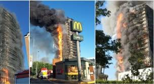 Il fumo ha completamente avvolto il palazzo, alto 15 piani. 8zkhbyhlzugw3m