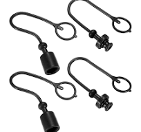 2 Set Hydraulic Coupler Dust Cap 3/8 ISO-A PVC with Retention Ring Black