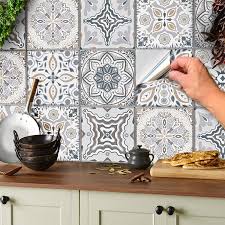 Better grip use matte tiles in high traffic and slippery areas like bathroom and kitchen. Buy 24pc Grey White Wall Floor Tile Stickers Waterproof 6x6 Inches For Kitchen Bathroom Thin Vinyl Floor Tile Transfers 15x15cm Matt Finish Victorian Online In Turkey B07j37z3hc