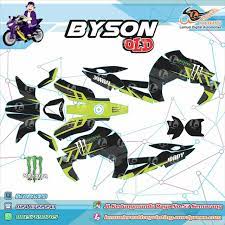 Pola dalam bentuk file coreldraw x4 ukuran sesuai body motor yang minat silahkan hubungi wa kami. Custom Decal Vinyl Motor Full Body Yamaha Byson Thema Black Yellow Strip Monster Energy By Digitive Monster Energy Vinyl Grafis