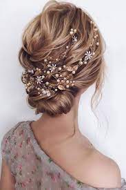 39 Ways To Wear Wedding Flower Crowns Hair Accessories Beautiful Wedding Hair Bridal Hair Updo Flower Crown Hairstyle