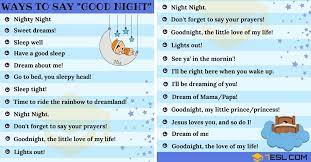 Check spelling or type a new query. Cute Ways To Say Good Night Best Alternatives To Have A Good Night 7esl