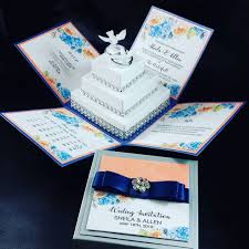 Custom Wedding Exploding Box Invitations With 3 Tier Cake And Doves Boxed Wedding Invitations Co Box Wedding Invitations Box Invitations Wedding Invitations