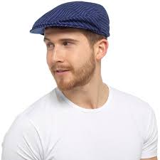 Tom Franks Mens Striped Flat Cap