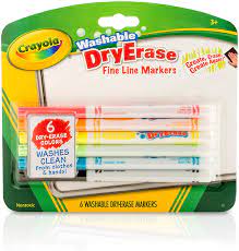Amazon Com Crayola Dry Erase Markers Fine Line Classroom School Supplies Assorted 6 Pack Toys Games