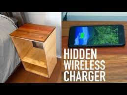 Wireless Charging Bedside Table This Is A Simple Project That Anyone With Basic Woodworking Knowle Wireless Charger Diy Bedside Table Diy Charging Station Diy
