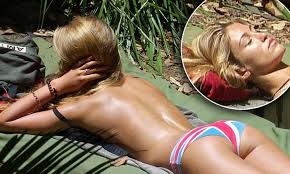 Amy Willerton sunbathes in her underwear no bikini | Daily Mail Online