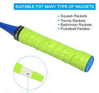 Anti Slip Sweatband Absorbent PU Tennis Badminton Racket Grip Tape, Fluorescent Green 8 Pack