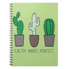Cactus Makes Perfect Pun Notebook Plant Garden Pun Joke Funny Plant Puns Cactus Plant Pots Cactus