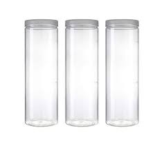 Dispositivos amazon por menos de 70€. Amazon Com Silicook Clear Plastic Jar Set Of 3 40oz Round Shaped Transparent Food Storage Cont Plastic Jars Food Storage Containers Household Organization