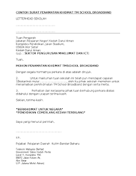 Maklumat institusi send ke emel dalam format ms word documents similar to contoh surat penamatan perkhidmatan staf dalam tempoh percubaan (1). 1349 Contoh Surat Penamatan Khidmat Tm School Broadband