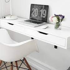 These 12 Space Saving Wall Mounted Desks Are Just What Your Wfh Setup Is Missing Desks For Small Spaces Home Office Design Ikea Ekby