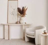 Table console de couloir minimaliste en travertin italien ...