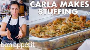 There are a great many delicious plates served on thanksgiving, but none of them hold a candle to the stuffing. Carla Makes Thanksgiving Stuffing From The Test Kitchen Bon Appetit Youtube