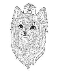 Erwachsene Malvorlage Mit Hund Gekritzel Yorkshire Terrier Leinwandbilder Bilder Schone Yorkshire Stilisierten Myloview De