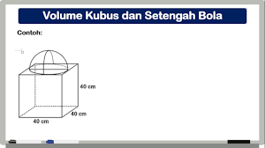 Volume kubus dan luas permukaan kubus bisa dihitung dengan menggunakan rumus pada gambar berikut. Volume Gabungan Kubus Dan Setengah Bola Youtube