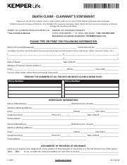 (1) if death of a member occurs while on active duty, active duty for training, inactive duty training or in an active duty status as a. Claimants Statement Form Pdf Death Claim Claimant U2019s Statement Please Use This Form To Submit A Claim Under A Policy With One Or More Of The Course Hero