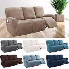 Recliner sofa slipcover slip resistant quilted velvet plush recliner cover furniture protector seat width up to 28 couch shield 2 elastic straps (large, brown) 4.5 out of 5 stars 1,939. 2 3 Seater Recliner Sofa Cover Stretchy Couch Slipcover Sofa Protector Wrap New Ebay