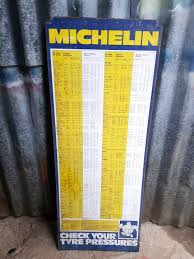 Michelin Tyre Pressure Chart Sold Vintage Automobilia