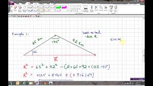 Law of sine (sine law). Cosine Law Sine Law To Solve Vector Problems Youtube