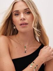 Buy Jon Richard Gold Tone And Malachite Clover Pendant Necklace from the  Next UK online shop