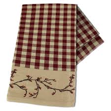 berry vine check barn red kitchen