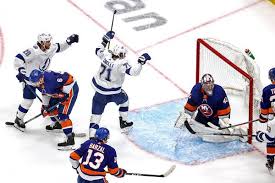 Mathew barzal powers in alone and scores as islanders strike first in game 1. Lightning Eliminate Islanders To Advance To Stanley Cup Finals The New York Times