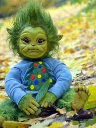 The Grinch Inspired Baby Grinch Dolls In 2021 Scary Baby Dolls Baby Grinch Cute Fantasy Creatures