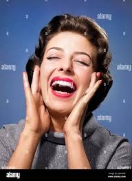Woman smiling laughing 1960s hi-res stock photography and images