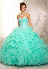 Fusha And Mint Green Weddings Dress Style 88083 Crystal Beaded Bodice On A Ruffled Organza Skirt Sweet 15 Dresses Gowns Prom Dresses