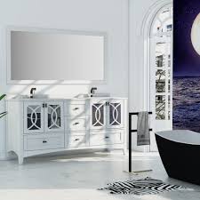 It has a base made from solid wood, and comes with a marble surface and two ceramic undermount sinks. Romance Floor Mount 72 Double Sink Vanity Freestanding Bathroom Vanities Toronto Canada Virta Luxury Bathroom Furniture