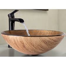 22.05l x 14.17w x 3.94h (560mml x… due to the handcrafted nature of this product, minor differences in color and pattern are to be expected. Tempered Glass Circular Vessel Bathroom Sink With Faucet Faucet Bathroom Sink Glass Sink